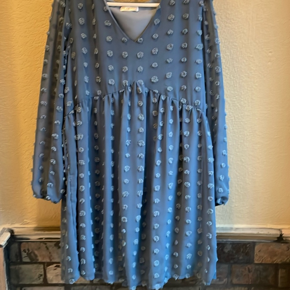 Blue short tunic, dress size large